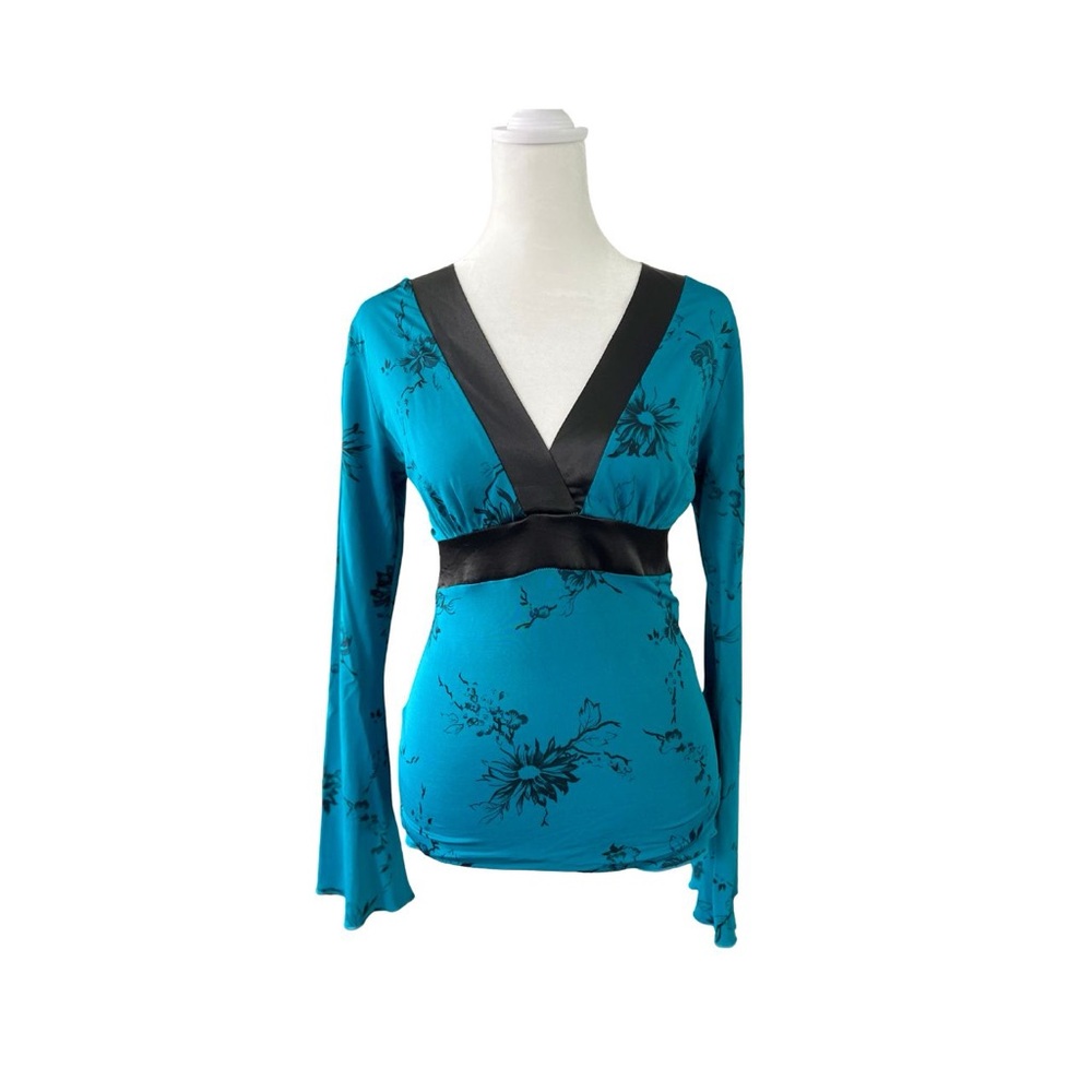 Vintage Y2K fairy floral print long sleeve babydoll top